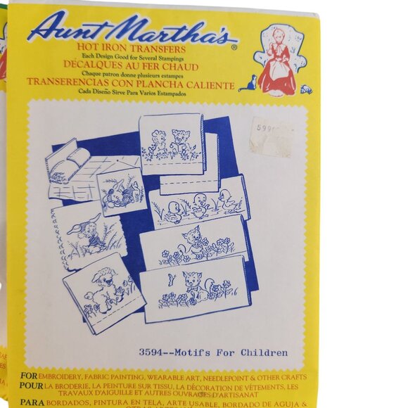 Aunt Marthas Hot Iron Transfer Patterns - Pansies Butterflies Cats Lot Of 3 - Picture 4 of 6